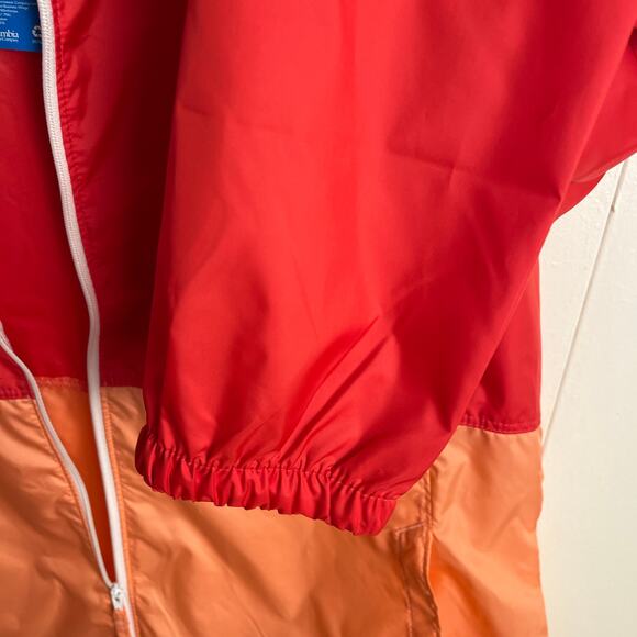 Columbia Womans Windbreaker Jacket Medium Center Ridge Tangerine Hoodie - Picture 6 of 7